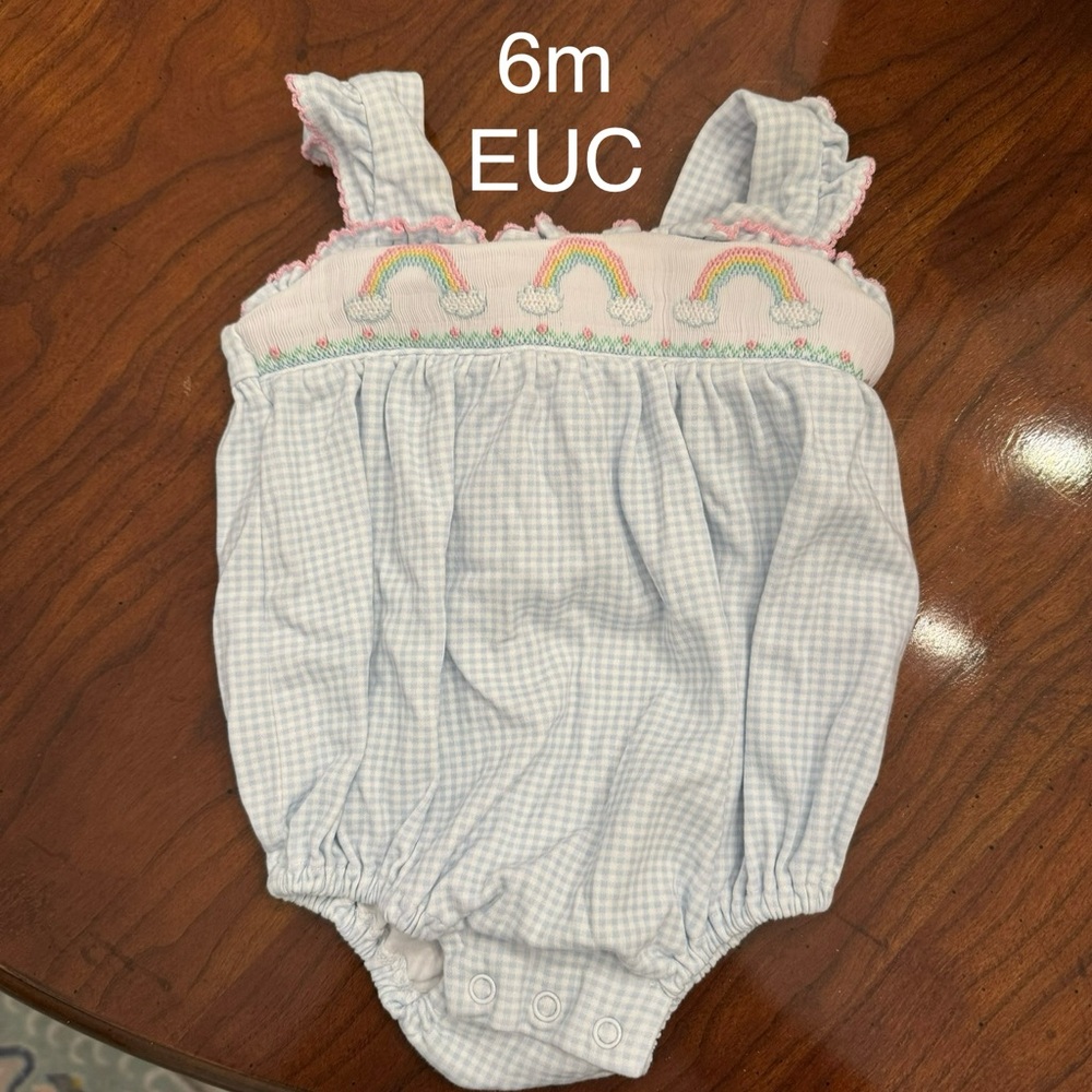 Petit Bebe Smocked Rainbow Bubble